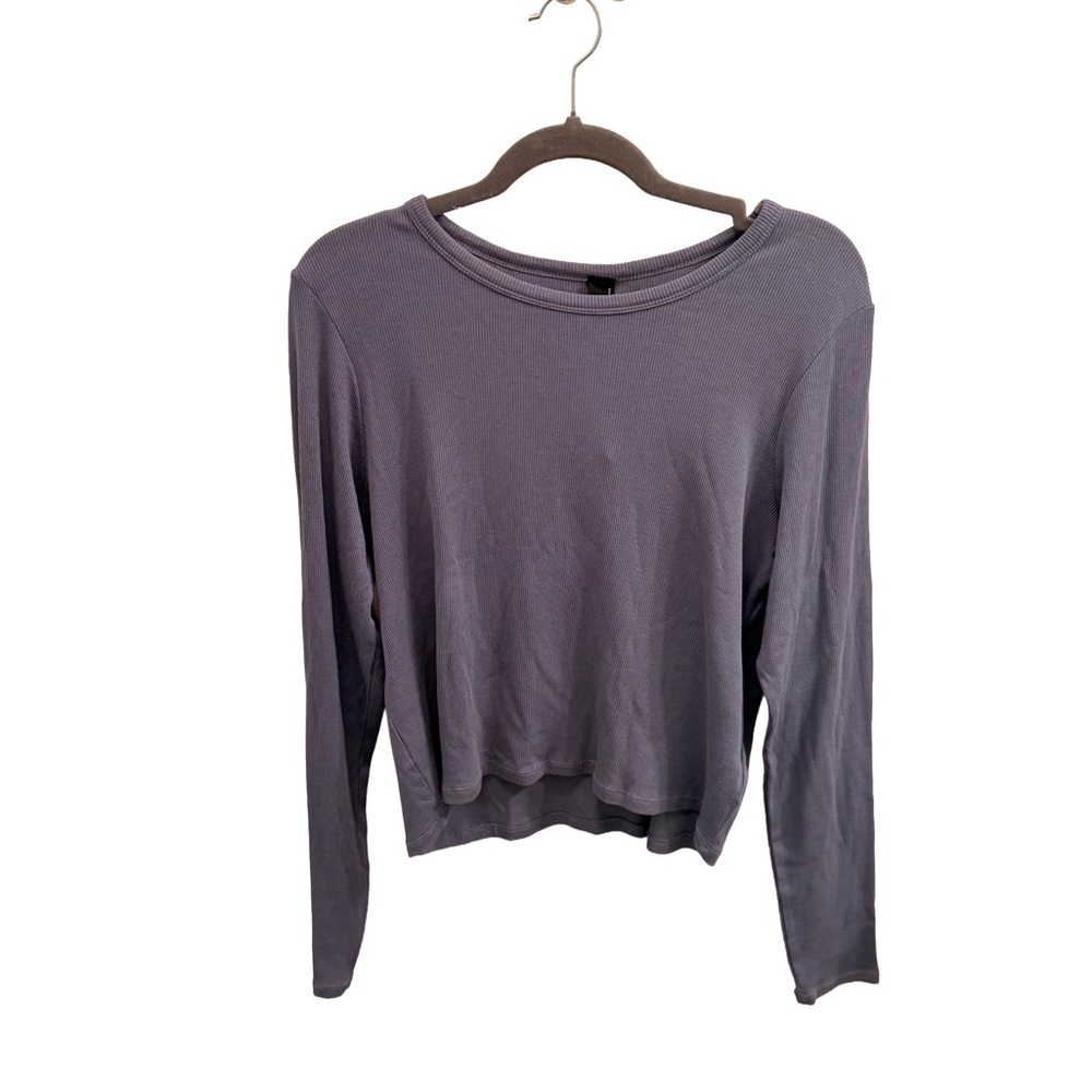 bobi Long Sleeve Crewneck Top - Rainstorm